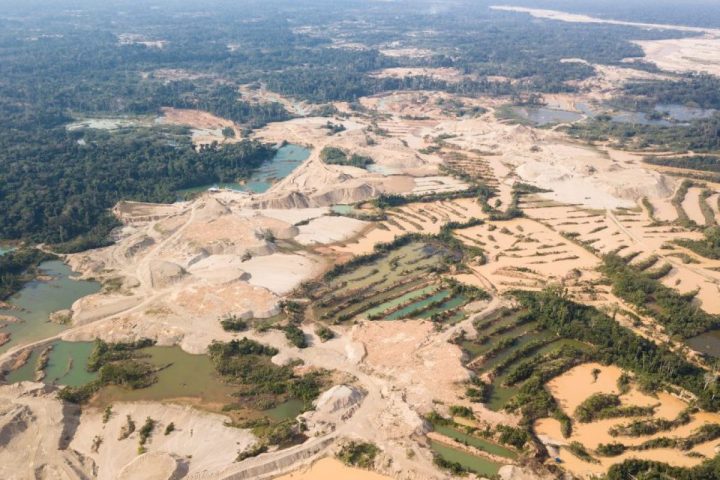 illegal gold mining operation